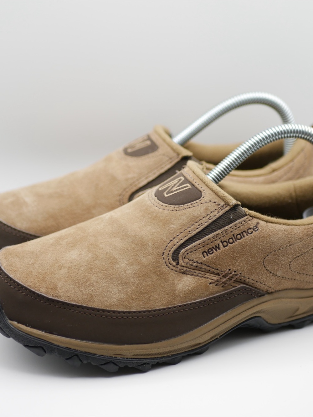 New Balance Women’s Slip-On Suede Loafers - Tan and Dark Brown